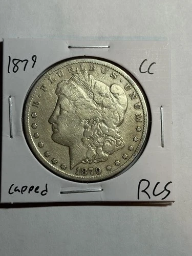1879-CC Capped CC Morgan Silver Dollar $1 VF Details Key Date