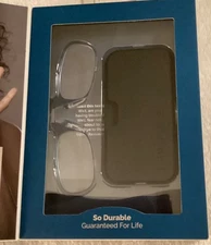 ThinOptics Blue Reading Glasses  Nose Clip +1.50 Black Pod Case New Slim Durable