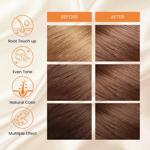 Hair Dye Shampoo 3-in-1 Champu Para Canas Mujer, Instant Coffee Herbal Hair C... - 第 6/6 張圖片