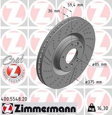 2x ZIMMERMANN Bremsscheibe COAT Z 400.5548.20 f&uuml;r MERCEDES KLASSE W463 AMG 463