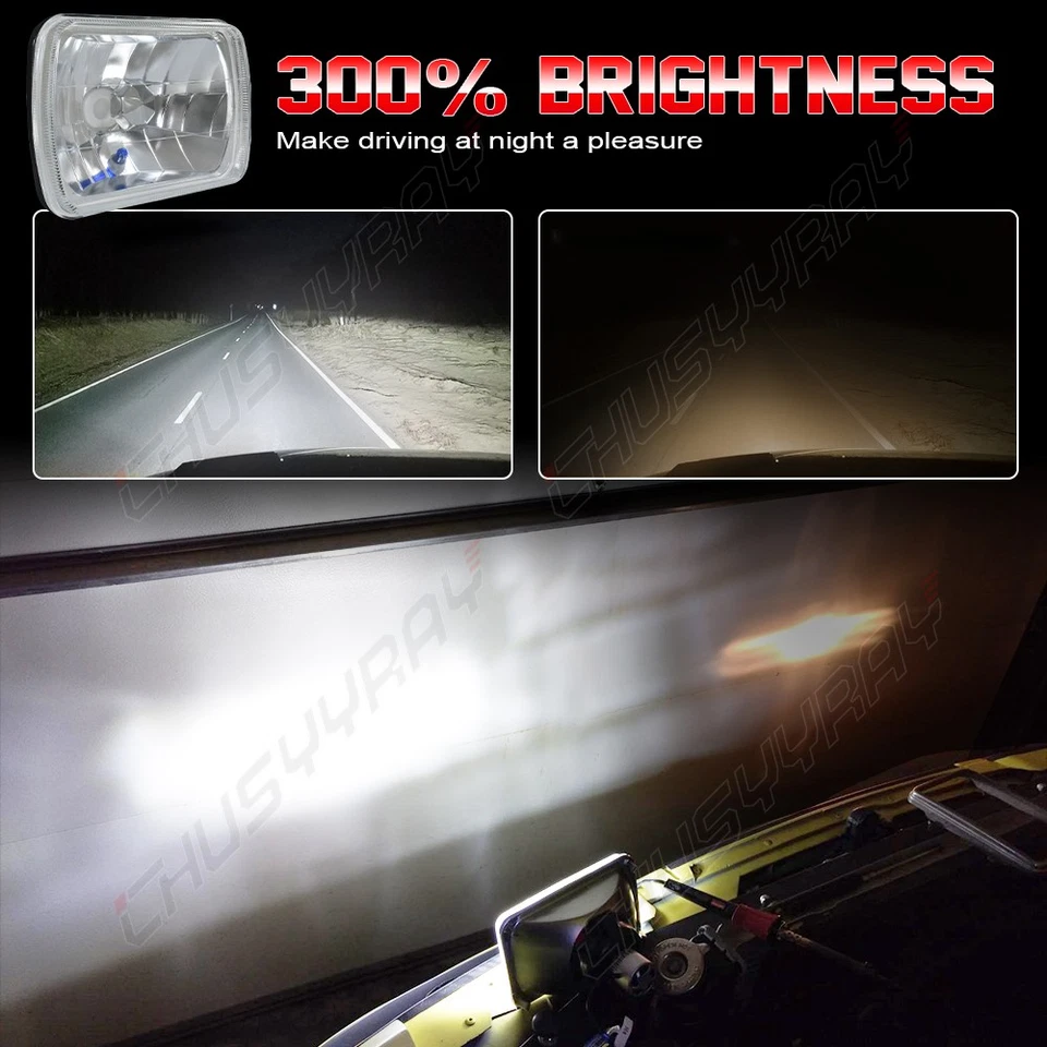 7x6" 5x7 LED Headlight DRL Hi&Lo For Pontiac Fiero 1984-1988 Firebird 1982-1990 - Image 4 of 4