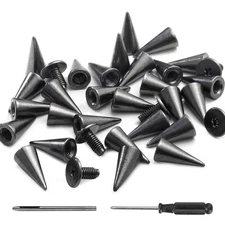 100 Sets 12mm Spikes Studs for Clothing Metal Rivets for Leather Gunmetal