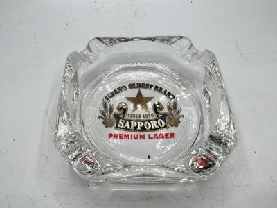 VINTAGE SAPPORO PREMIUM LAGER GLAS PUB ASCHENBECHER JAPAN S ÄLTESTE MARKE
