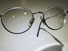 Vintage Gucci Eyeglass Frames Colorful Purple Oval Metal W/ Square Accents VTG