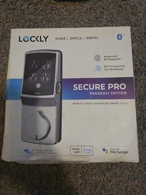 Lockly Secure Pro Deadbolt Edition SATIN NICKEL Smart Lock FINGERPRINT  New