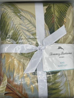 NEW! Tommy Bahama King Palmiers Duvet Cover Set Green