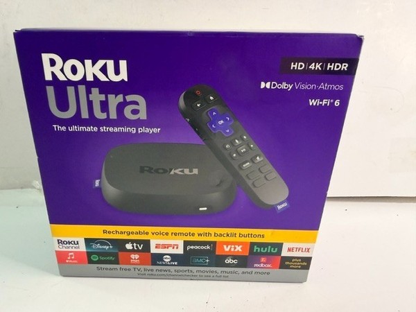 Dispositivo de transmisión Roku Ultra 4K/HDR10+/Dolby Vision & Atmos recargable nuevo* #639
