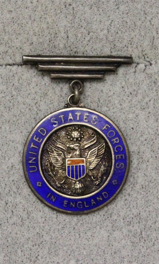 WWII era Sweetheart Pin: "United States Military Forces in Europe" - sterling 