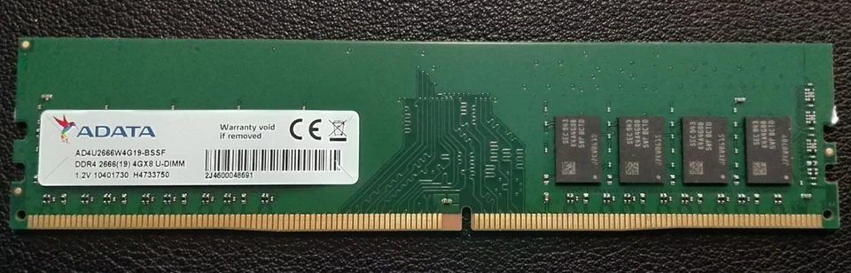 Memoria ADATA 4 GB DDR4 2666 MHz CAS 19 AD4U2666W4G19-BSSF - Sophos XG Pull Foto 2 de 2