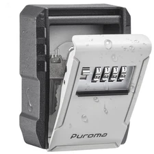 Puroma Key Lock Box with Key Hook, Resettable 4-Digit Combination, Waterproof...