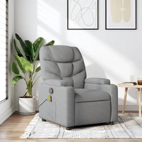 Massage-Relaxsessel Stoff Hellgrau Sessel Mit Shiatsu Funktion