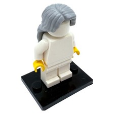 LEGO® lange Haare grau | Oma Großmutter alte Frau | grey Haarteil Kopfbedeckung