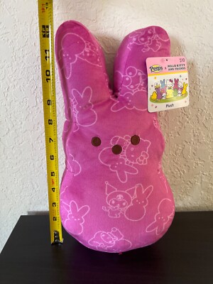 2025 PEEPS Easter Bunny X HELLO KITTY PINK PLUSH All Over Pattern  12'' NEW
