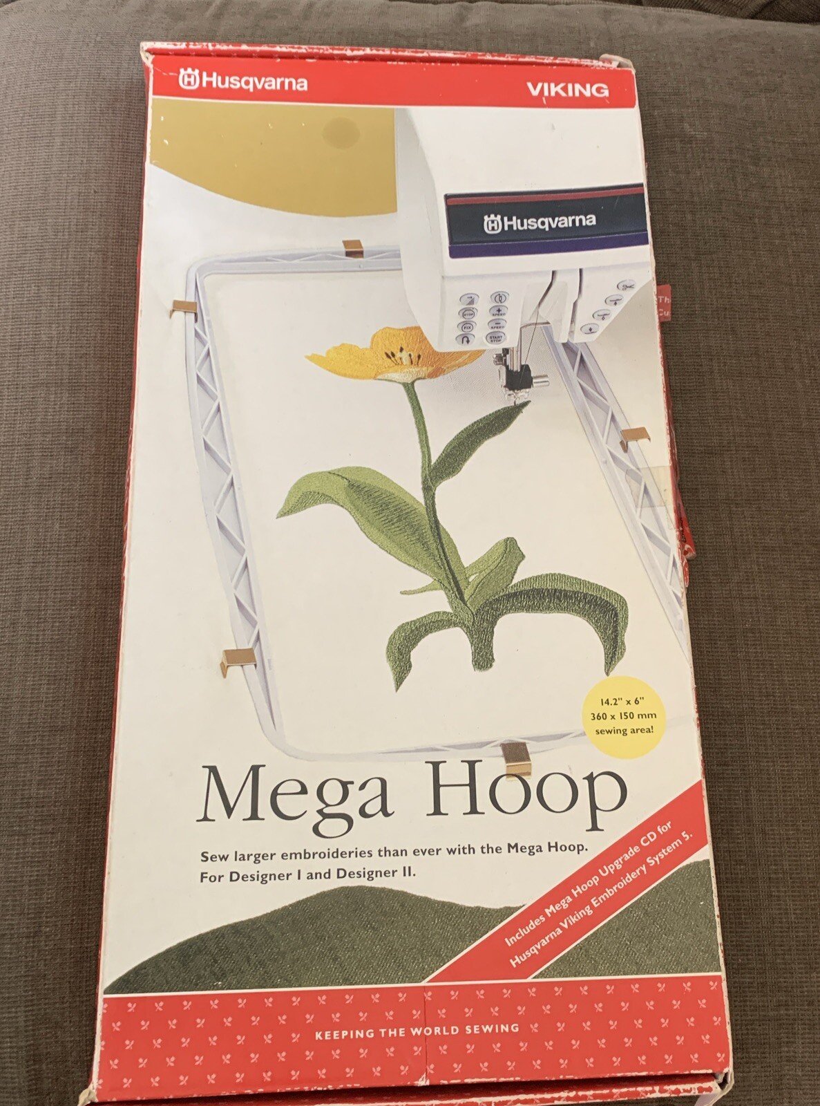 Embroidery Mega Hoop Husqvarna Viking Designer I & II (1&2) 14.2" X 6" Open Box