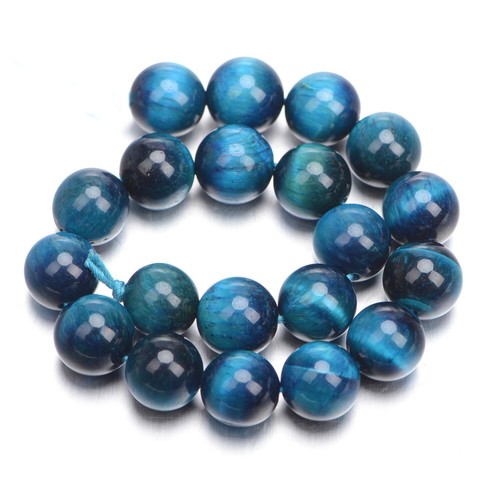 A++ Sky Blue Tiger Eye Round Beads 6mm 8mm 10mm 12mm - Picture 6 of 7