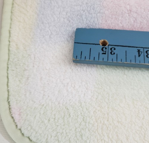 Baby Connection Pastel Checked Fleece Baby Security Blanket With Green Trim - Picture 10 of 10