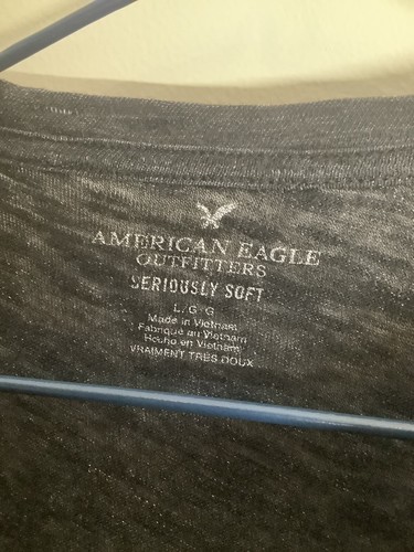 American Eagle Seriously Soft Whiskey, Tango Foxtrot Dark Gray Pocket Tee Size L - Picture 4 of 4