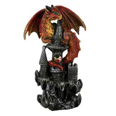 Kleine Wächterdrache Figur 13,5 cm Geschenk Wohndeko Resin handbemalt