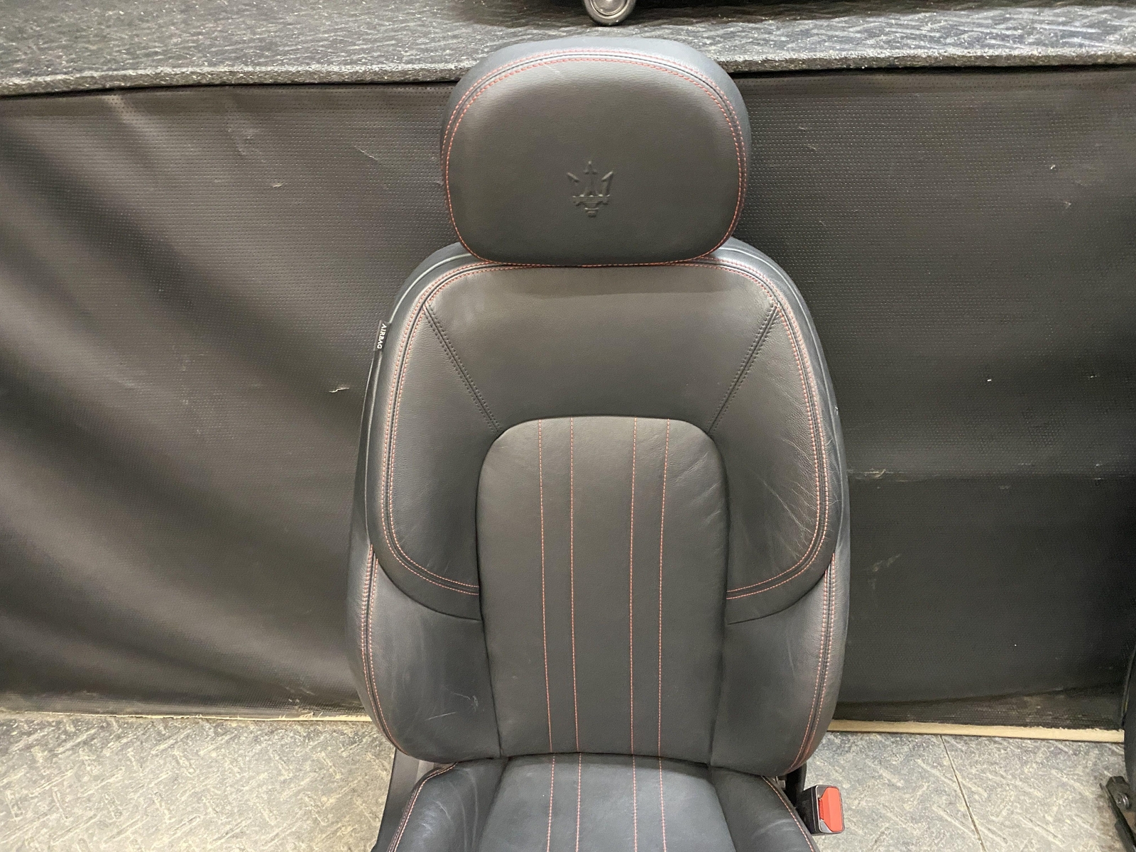 2016 MASERATI GHIBLI SET OF FRONT & REAR BLACK LEATHER RED STITCHING SEATS