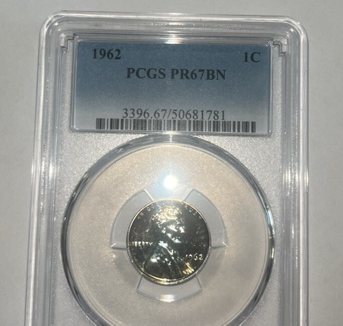 1962 Proof Penny TONED Lincoln Cent PCGS PR67BN Not BROWN It’s Silver/ Green! - Picture 12 of 18
