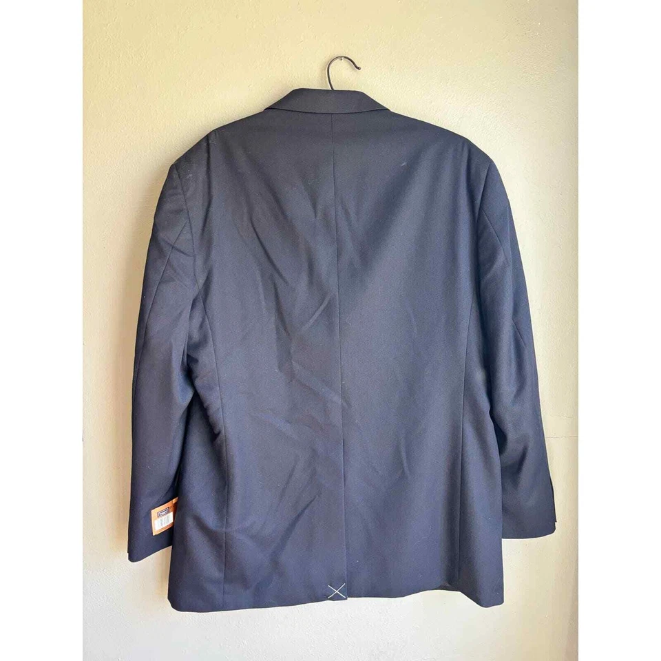 Haggar Mens Classic Fit Blazer Jacket Single Breasted Notch Lapel Navy Size 44L - Image 2 of 4