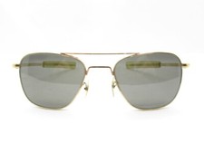 AMERICAN OPTICAL AO 5 1/2 GOLD SQUARE METAL SPORTS WRAP SUNGLASSES 52-145 118005