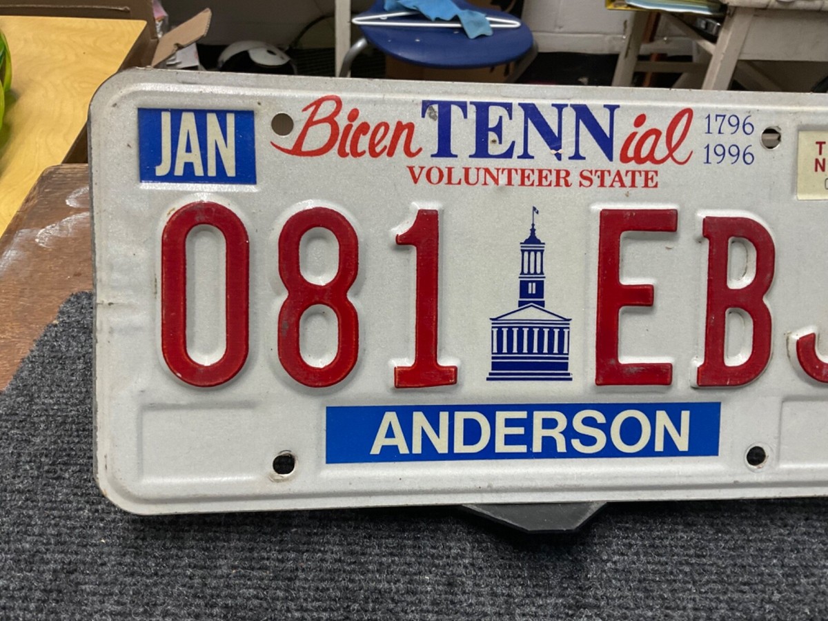 License Plate 2000 Anderson Tennessee 081 EBJ Bicentennial Vintage