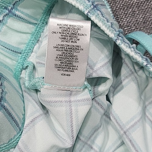 Eddie Bauer Lounge Pajama Set Sleepwear Top Shorts Printed Pants Large Size Aqua - Picture 17 of 18