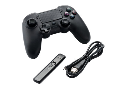 PS4 Gaming Controller Schwarz Wireless Bluetooth USB Dongle Asymmetrisch - Nacon