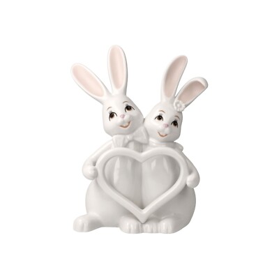 Goebel Hase Bunny Snow White Hasenpaar  ''Forever'' verliebtes Pärchen 16 cm Neu