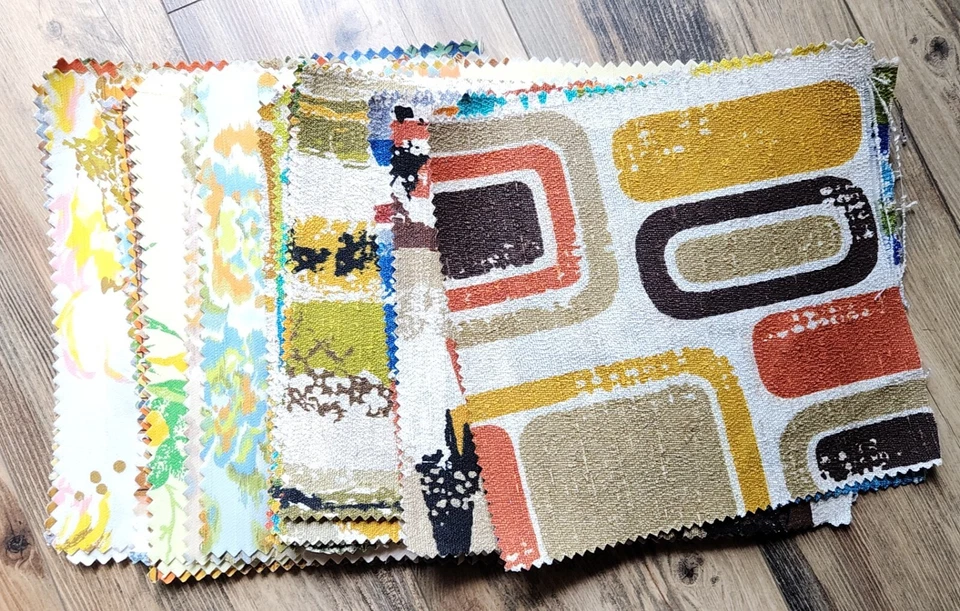 ЛОТ Образец Винтажной Ткани 12 дюймов Квадратный MCM Домашний Декоратор 175 Изделий Рукоделие 10 фунтов - Изображение 4 из 4