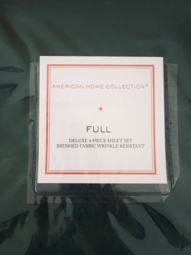 American Home Collection FULL Deluxe 4-Piece Bed Sheet Set Wrinkle Free Green - Picture 2 of 3