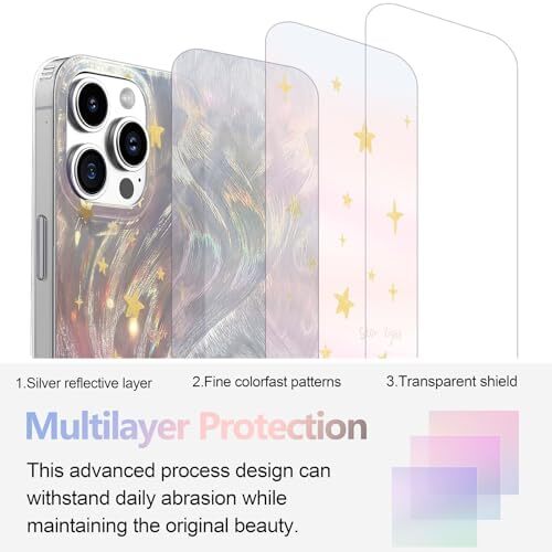 for iPhone 13 Case & iPhone 14 Case Shiny Silver Butterfly Design,Trendy Cute So - Afbeelding 3 van 7