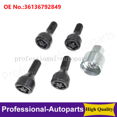 5-Pack M12x1.5 Wheel Lock Anti-Theft Bolt Set For BMW 1 3 5 6 7 Z3 Z4 Z8 – Black 5 thumbnail image