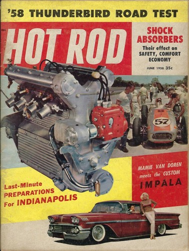 1958 Ford Thunderbird featured in vintage Hot Rod & Speed Age Magazine. Lot/2 - Imagen 3 de 4