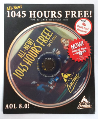 Vintage AOL 8.0 CD America Online EDWARD HOPPER NIGHTHAWKS - 2002 SEALED