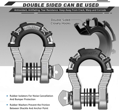 D Ring Shackles 3/4" (2 Pack) 68,000 Lbs Break Strength with Screw Pin and Washe - Picture 2 of 12