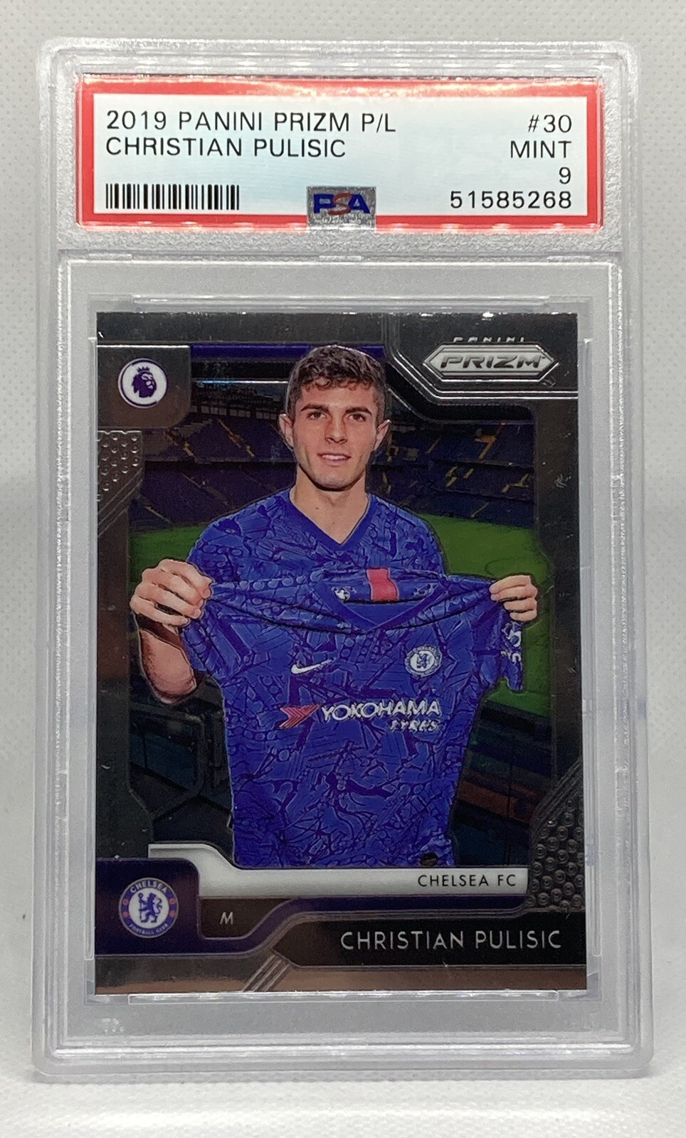 2019 Panini Prizm Premier League Soccer #30 Christian Pulisic Chelsea PSA 9 CP68