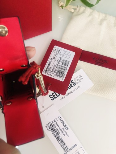 Valentino Garavani Red Leather Rock-stud Mini Crossbody Mini Lipstick Bag - Picture 8 of 11