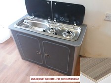 Camper Kitchen Pod Driftwood Lightweight Ply Unit For Smev T5 T6 Vivaro Vito