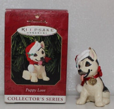 HALLMARK KEEPSAKE ORNAMENT PUPPY LOVE 1999 9TH SERIES GERMAN SHEPHERD DOG IN BOX