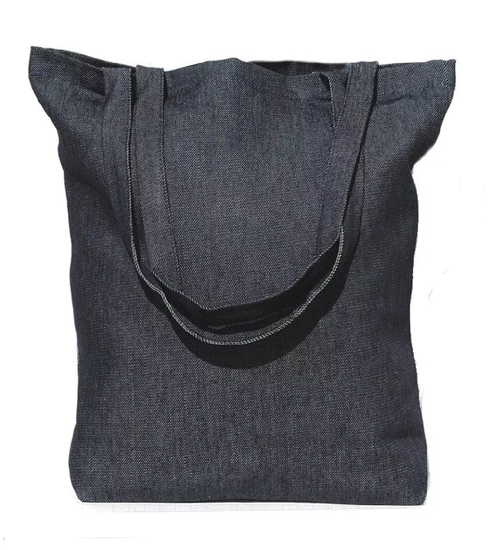 Denim tote shop bags bulk