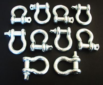 10 GOLIATH INDUSTRIAL 1/2'' BOW SHACKLE ANCHOR CLEVIS SCREW PIN 4000LB BS12 G-209