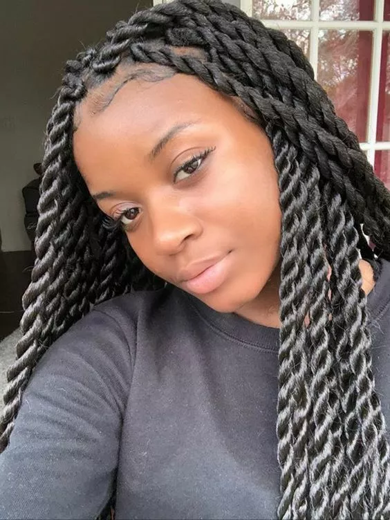 Long Twist Braids Lace Front Wigs For Black Women Synthetic Thick Braided  Wig US