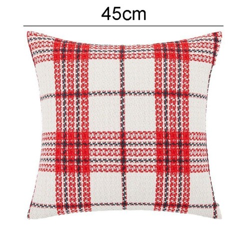 Double-sided Red Plaid Pillowcase Classic Cushion Cover Christmas - Picture 2 of 7