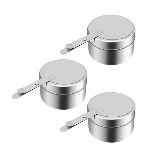 UOIENRT 3 Pcs Stainless Steel Chafing Fuel Holder with Cover, Fuel Holder for... - Picture 2 of 7