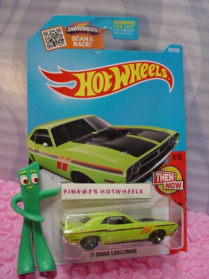 2016 Hot Wheels '71 DODGE CHALLENGER #104 Kmart Exclusive Green Then and Now  