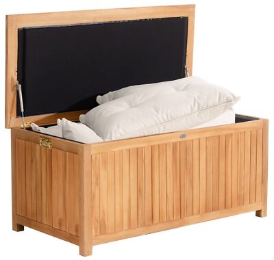 Teak Auflagenbox Odessa Gartenbox Kissenbox Wasserabweisend