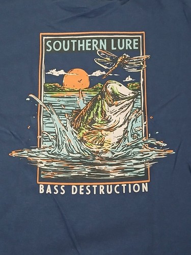 NEW Southern Lure YOUTH Short Sleeve Tee Bass Destruction V2 (SLATE) SIZE: 6 - Picture 3 of 7