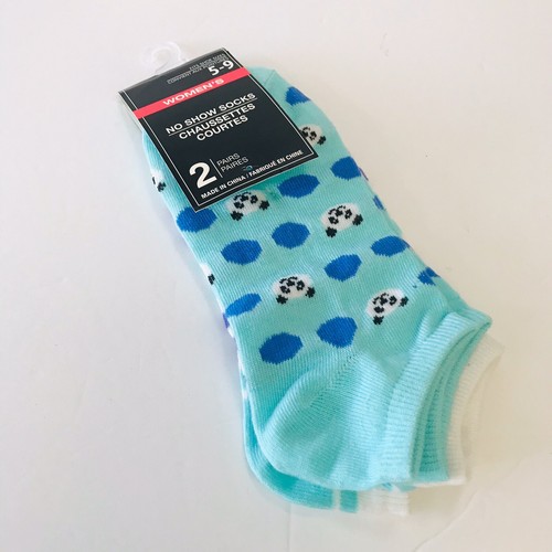 Women's No Show Socks Teal /purple Panda and Stripes 2 Pairs Size 5-9 - Picture 4 of 4